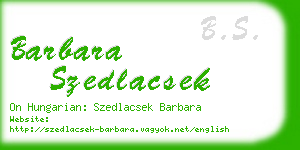 barbara szedlacsek business card